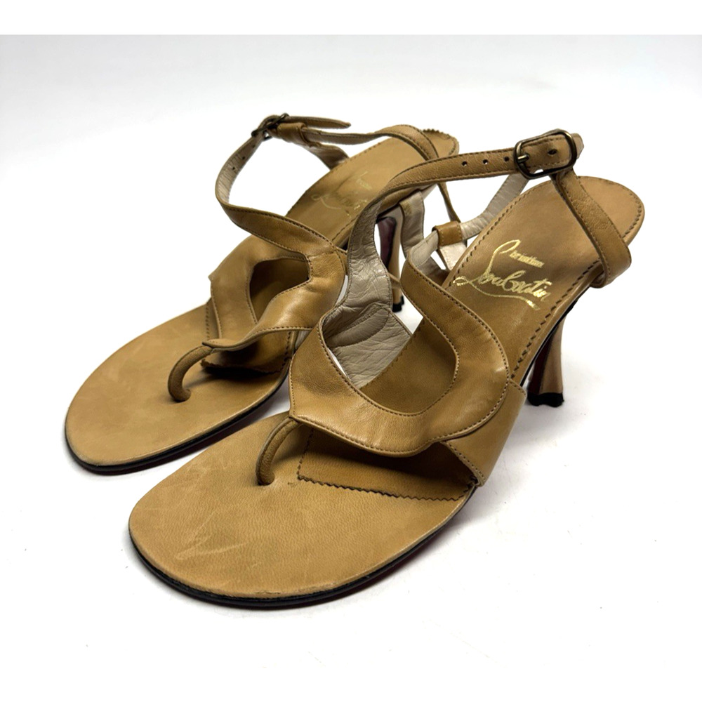 Christian Louboutin Ankle Strap Sandals Light Brown 36.5 /US 6